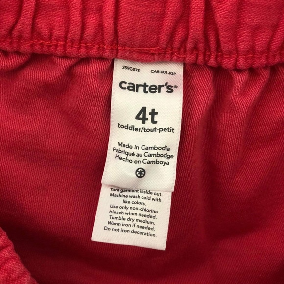 Carter’s Toddler Skirt Red Sz 4T Pockets Cotton - Picture 2 of 6